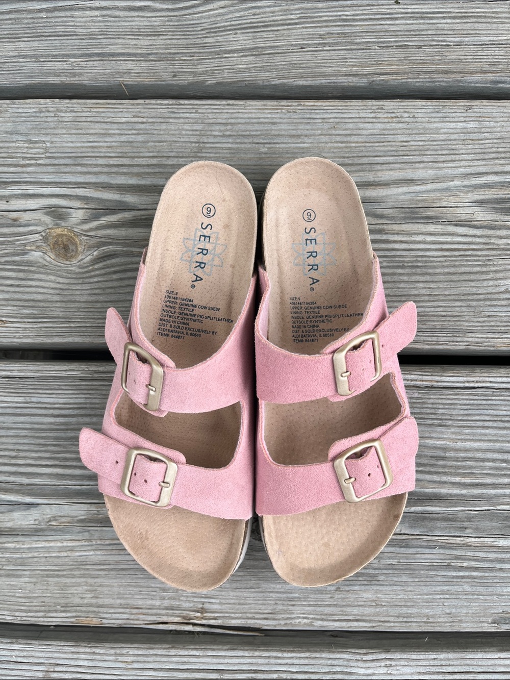 Serra Dusty Pink Double-Buckle Slide Sandals